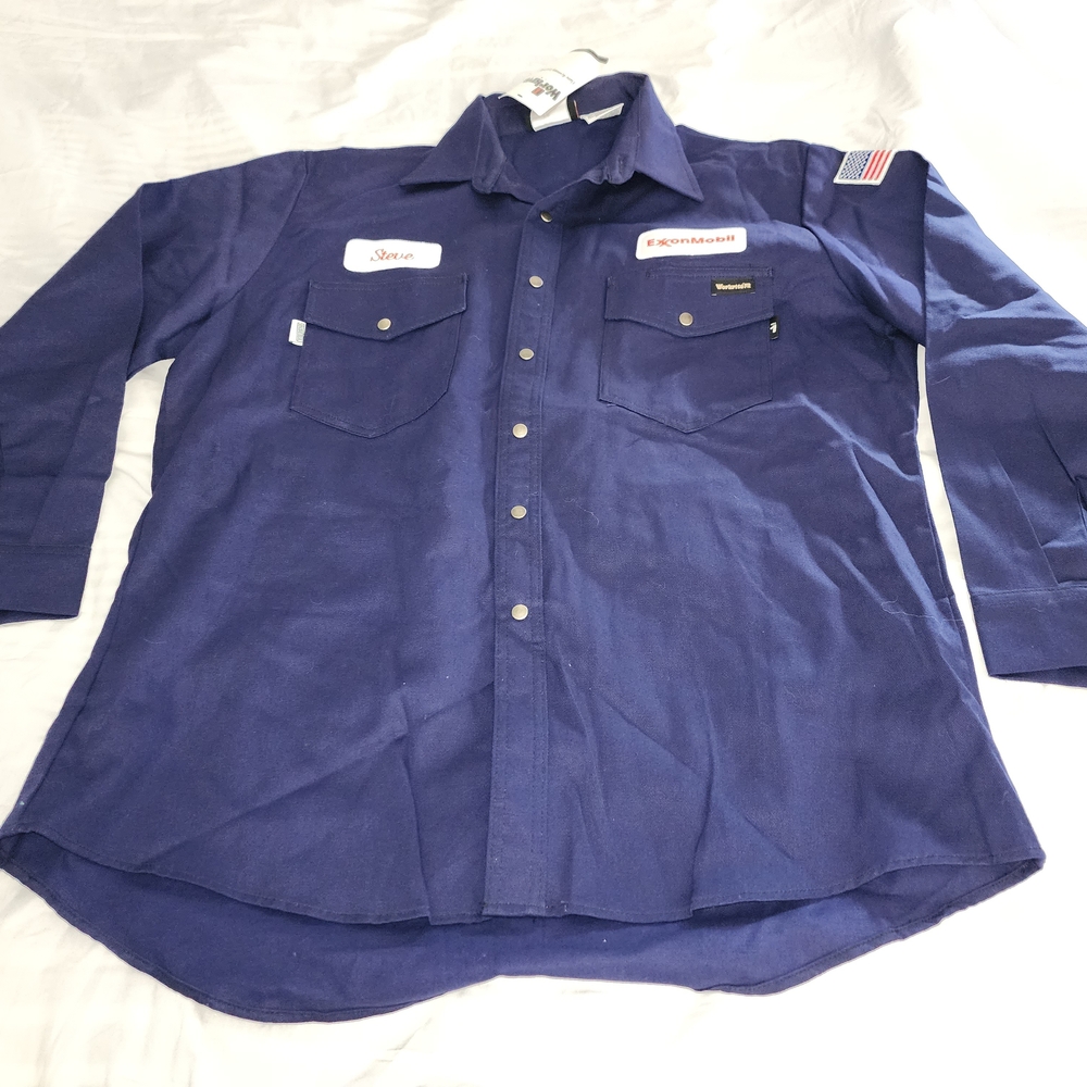 Workrite Fr 7IND Workwear Western Navy Shirt Men's Size Xlarge NWT!!!